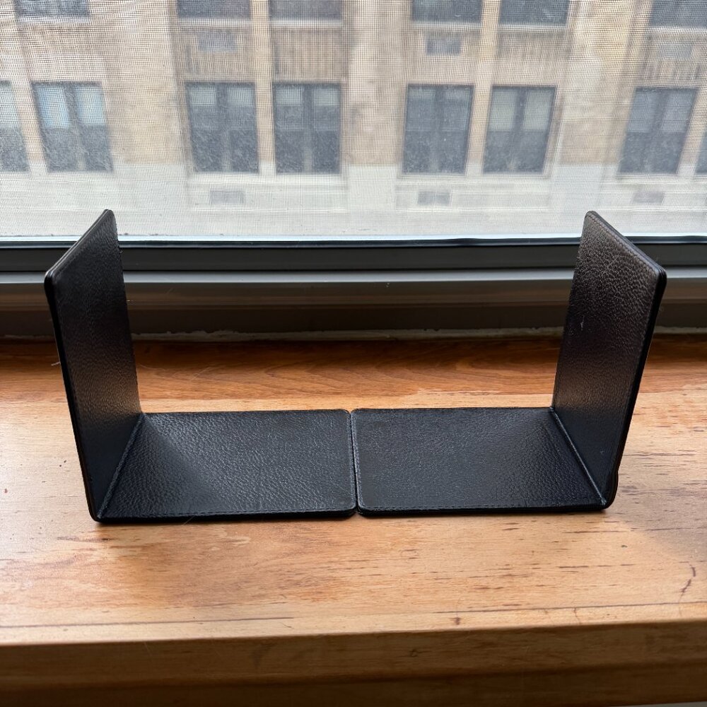 Levenger Vintage Brown Leather Bookends Book Ends